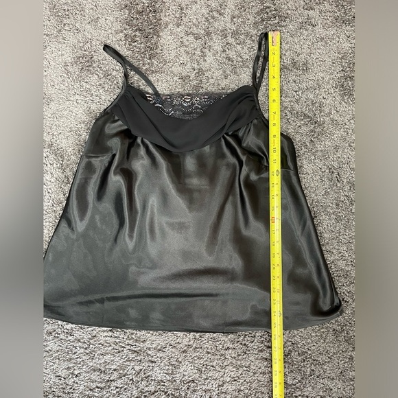 Lane Bryant black satin chiffon sequins adjustable straps camisole cami size 16 - Picture 14 of 17